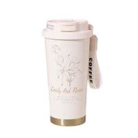 Термокружка Merlion TermCoffee 500 мл с трубочкой, белая (TermCoffee-500W)