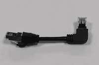 Патч-корд литий UTP, RJ45(прямий / кутовий), неекранований, UTP5e 0.12m,patch D=4.9mm AWG26 1x90&amp;deg; CU,чорний, Q200