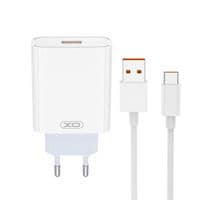 Зарядное устройство XO USB 120W + USB-C white cable (XO-L128U)