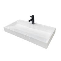 Раковина Adamant VISION, штучний камінь, прямокутний з отвором для змішувача, без переливу, 1000х455х110мм, накладна, біла