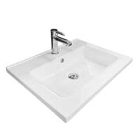 Раковина Adamant FLATE, штучний камінь, прямокутний з отвором для змішувача, з отвором для переливу, 600х450х140мм, накладна, біла