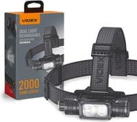 Ліхтар налобний Videx H066A, Black, 2000 Лм, 5000K, до 150 м, 5 режимів роботи, світлодіод Luminus SST20 (10W) + SST40 (20W), акумулятор (2200 mAh 18650), IP67