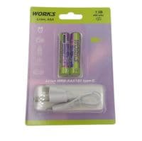Акумуляторні батареї Li-ion WRB AAA180, тип AАА, 1.5V, ype-c, 440mAh, 1000 циклів, блістер 2шт