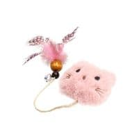 Игрушка для кошек Hippie Pet Плюшевый мишка с перышком розовый 11 см (HIPCT2304102-1)