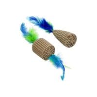 Игрушка для кошек Hippie Pet Картонные с перьями синие 6-10 см, 2 шт (HIPCT2304099)