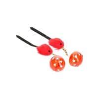 Игрушка для кошек Hippie Pet Мячики с мышкой красные 26 см 2 шт (HIPCT18026R)