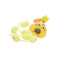 Игрушка для кошек Hippie Pet Цыпленок с веревкой желтое 2 м (HIPCT2401059)