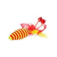 Игрушка для кошек Hippie Pet Мышка с перьями оранжевая 16.5 см (HIPCT2304024O)