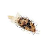 Игрушка для кошек Hippie Pet Мышка с пятнышками и перьями коричневая 7.5 см (HIPCT2304065RU)