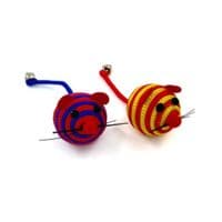 Игрушка для кошек Hippie Pet Мышки полосатые разноцветные 4 см 2 шт (HIPCT18040)