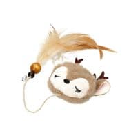Игрушка для кошек Hippie Pet Плюшевый олень с перьями коричневые 11 см (HIPCT2304102-3)