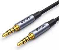 Аудиокабель UGREEN 3.5mm 4-Pole M/M Audio Cable Alu Case 1m