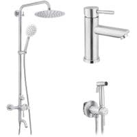 Душевой гарнитур Kroner Edelstahl Klassisch-ESG063 + смеситель Edelstahl Klassisch-ESG010 + смеситель Edelstahl Klassisch (CVS30192)
