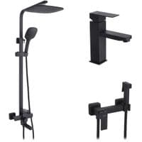 Душевой гарнитур Kroner Edelstahl Kubus-SCH063 + смеситель Edelstahl Kubus-SCH010 + смеситель Edelstahl Kubus-SCH052 (CVS30184)