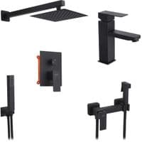 Душевой гарнитур Kroner Edelstahl Kubus-SCH082 + смеситель Edelstahl Kubus-SCH010 + смеситель Edelstahl Kubus-SCH052 (CVS30183)