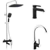 Душевой гарнитур Kroner Essen-SCH063 + смеситель Essen-SCH030 + смеситель Essen-SCH010 (CVS30219)
