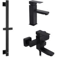 Душевый гарнитур Kroner Edelstahl Kubus - SCH060 + смеситель Edelstahl Kubus - SCH010 + штанга для душа Edelstahl Kubus - (CVS30161)