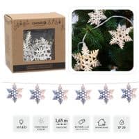 Гирлянда Chomik Снежинки сталь 10 LED, теплый белый, IP20, 3хАА (5900779881020)