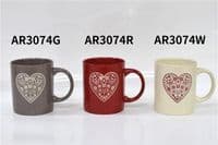 Чашка Ardesto Heart, 320мл, керамика, серый