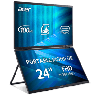 Монитор TFT ACER 23.8" Dual Portable PD243YEbmiuux (UM.QP3EE.E01) IPS 2xFHD 100 Гц HDMI 2*USB-C MM Black