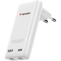 Настенное 2-портовое зарядное устройство Verbatim Fold 'n' Go GaN USB 65 Вт 2 x USB-C (белый)'