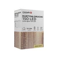 Гирлянда Chomik Штора" 150 LED теплый белый, 3x1,5м, USB, с пультом, IP20, от сети (5900779898479)