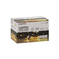 Гирлянда Chomik 200 LED 10м, теплый белый, IP44, от сети (5900779879478)