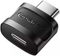 Переходник USB-C M to Micro 5P F Gray Essager (EZJMC-XL01)