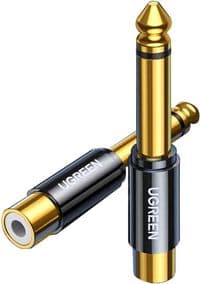 Переходник 6.35mm M to RCA F AV169 black Ugreen (80731)