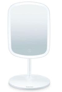 Дзеркало косметичне Beurer настільне, прямокутне, 15х21см, USB-C зарядка, підсвічування, білий