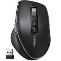 Мышка UGREEN 2.4GHz&BT M751 Ergonomic Contoured-Shape, беспроводная, 5000dpi., 5кн., черная