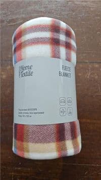 Плед Ardesto Fleece 130x160см, 100% полиэстер, клетка, бело-коричневый