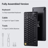 Клавиатура механическая Keychron J1 82Key, K pro Red, WL/BT/USB-A, QMK, Hot-swap, EN/UKR, RGB, черный