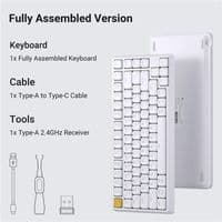 Клавиатура механическая Keychron J1 82Key, K pro Banana, WL/BT/USB-A, QMK, Hot-swap, EN/UKR, RGB, белый