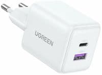 Зарядное устройство для Ugreen USB + USB-C GaN 30W X516 white (65015)
