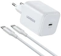 Зарядний пристрій Ugreen USB-C GaN 45W + cable USB-C to USB-C X524 white (65055)