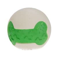 Игрушка для собак MISOKO&CO Мячик с фрагментом кости зеленый с белым 6.3 см (BEIRJ02725)