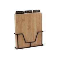 Набір дошок кухонних на підставці Ardesto Midori, 3шт, 23.5х7.5х27см, бамбук, метал