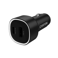Автомобільний зарядний пристрій CANYON OnDrive 85 PD 85W USB-A+USB-C Чорний