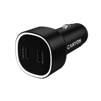 Автомобільний зарядний пристрій CANYON OnDrive 60 PD 60W 2xUSB-C Чорний