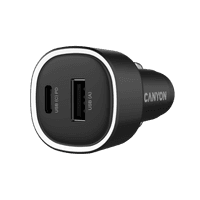 Автомобільний зарядний пристрій CANYON OnDrive 48 PD 48 Вт USB-A+USB-C Чорний