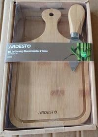 Набор для подачи сыра Ardesto Midori, 2 предмета, 19х11х0.8см, бамбук, нержавеющая сталь