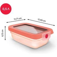 Контейнер TEFAL прямокутний 0.5л ONECLICK, помаранчевий (N1210210)