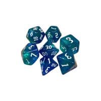 Набор кубиков для настольных игр Games 7 Days Double Glitter 7 Dice Set - Blue-Aqua (g7dglitdc01)