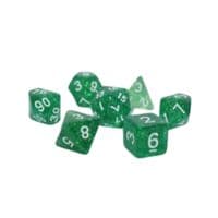 Набор кубиков для настольных игр Games 7 Days Glitter 7 Dice Set - Green (g7dglit01)