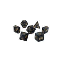 Набор кубиков для настольных игр Games 7 Days Pearl 7 Dice Set - Black (w-gold) (g7dpearl08)