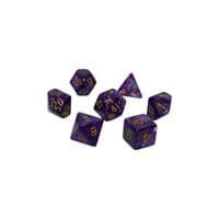 Набор кубиков для настольных игр Games 7 Days Pearl 7 Dice Set - Dark Purple (w-gold) (g7dpearl13)