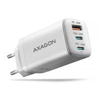 Зарядний пристрій AXAGON ACU-DPQ65W, 3x port (USB + dual USB-C), PD3.0/QC4+/PPS/Apple, 65W, Білий