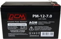 Акумуляторна батарея PowerCom, 12V, 7 Агод, AGM, T2, 151x95x65 мм, 2.2 кг (PM-12-7.0)
