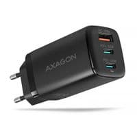 Зарядний пристрій AXAGON ACU-DPQ65, 3x port (USB + dual USB-C), PD3.0/QC4+/PPS/Apple, 65W, чорний